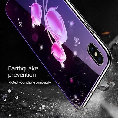 Захисний чохол Fantasy з глянцевими торцями для iPhone 10 (X) / iPhone XS (тюльпани) Рожевий
