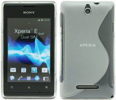 Чехол TPU S-line для Sony Xperia E Dual Прозрачный