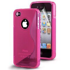 Чохол TPU S-line для iPhone 4 Рожевий