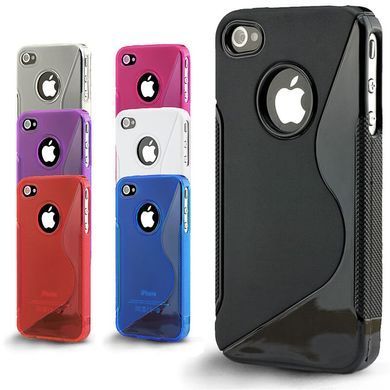 Чохол TPU S-line для iPhone 4 Рожевий