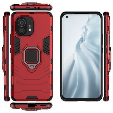 Защитный чехол Strong Guard Ring для Xiaomi Mi 11 Lite / Mi 11 Lite 5G / 11 Lite 5G NE Красный