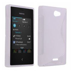 Чехол TPU S-line для Nokia Asha 502 Dual Sim Белый