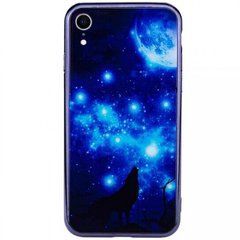 Защитный чехол Fantasy с глянцевыми торцами для iPhone XR (луна) Голубой