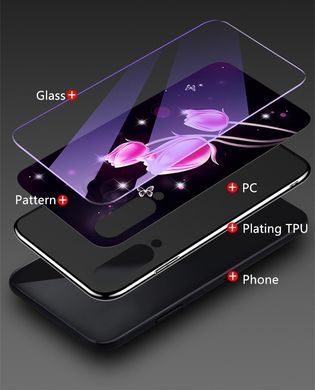 Защитный чехол Fantasy с глянцевыми торцами для Xiaomi Mi9 (цветы) Малиновый