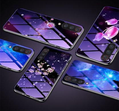 Защитный чехол Fantasy с глянцевыми торцами для Xiaomi Mi9 (цветы) Малиновый