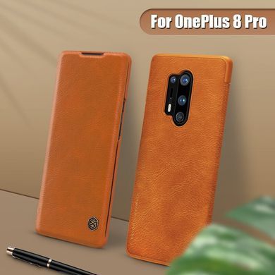 Чохол-книжка Nillkin Qin для OnePlus 8 Pro Коричневий