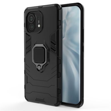 Защитный чехол Strong Guard Ring для Xiaomi Mi 11 Lite / Mi 11 Lite 5G / 11 Lite 5G NE Черный